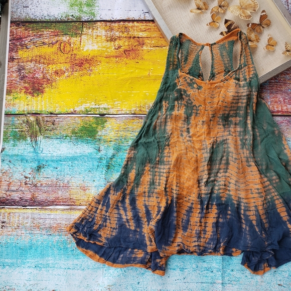 Lovers + Friends Tie Dye Mesh Mini Swing Dress S - Picture 2 of 10